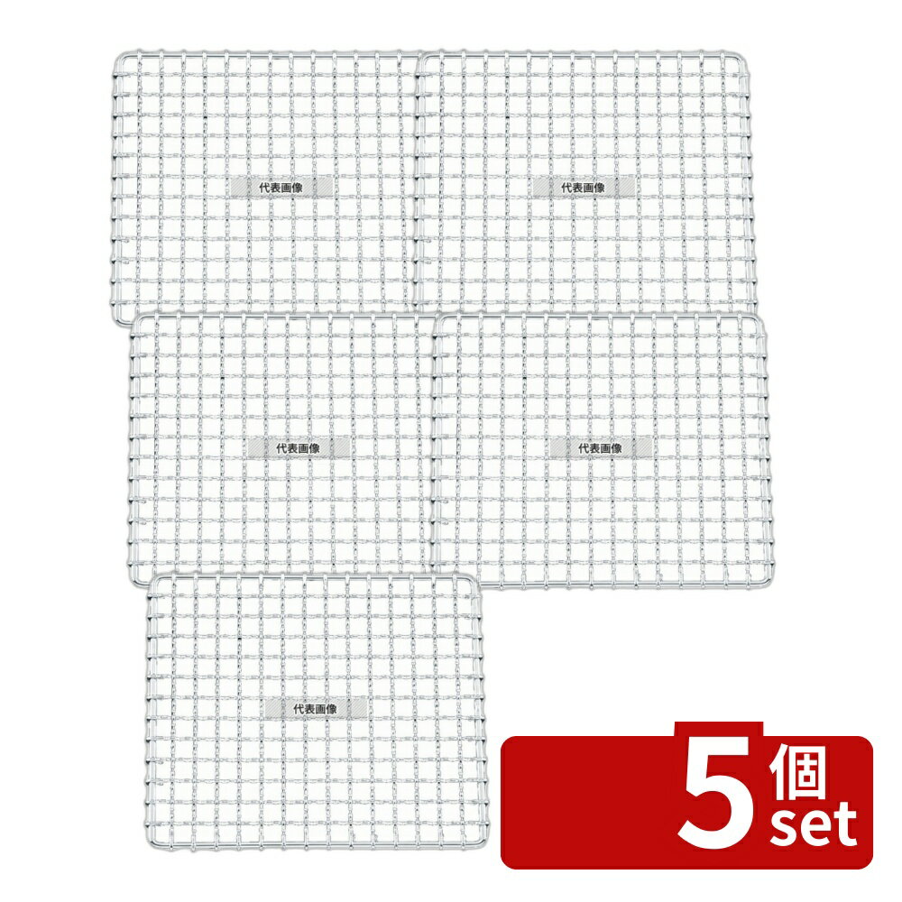 【5個セット】EBM(江部松) 業務用 焼アミ (手無) クロームメッキ 36cm 35412 360×330 アミ No.5587300