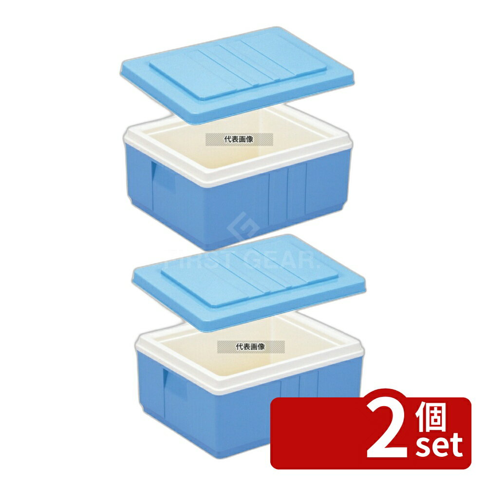 【2個セット】RISU(リス) 弁当保温コンテナー HC-40 スカイブルー 22L 480×390×H239mm 炊飯器/スープジャー No.5880210