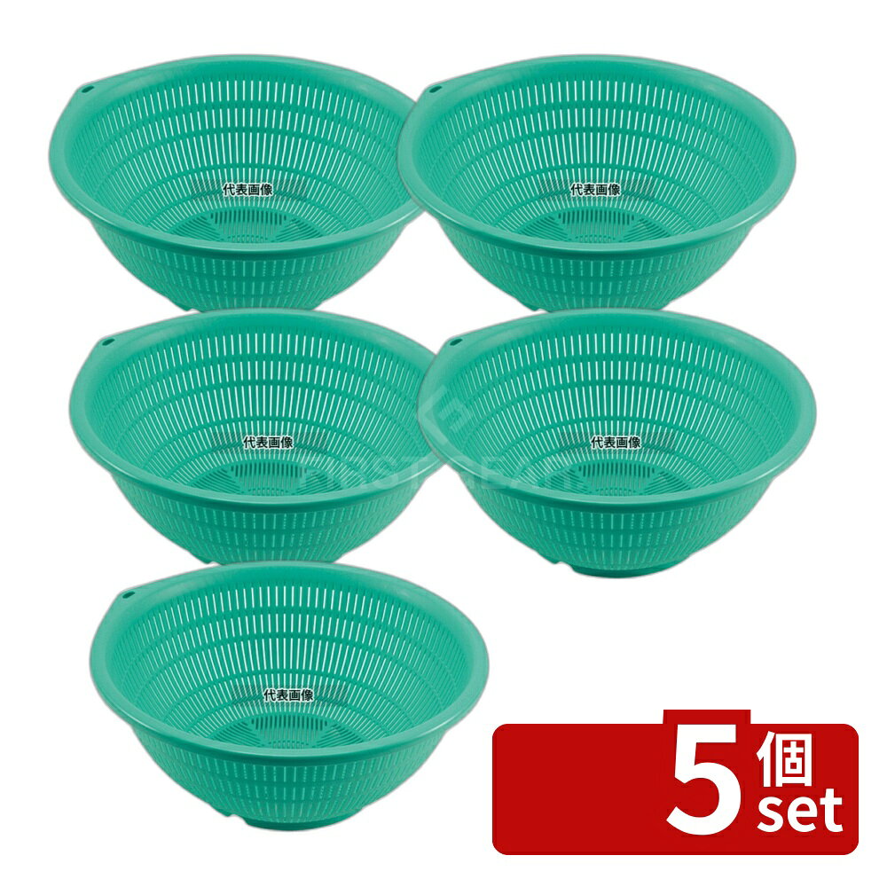 【5個セット】BK PP ザル 20cm グリーン φ240 ザル No.4389530