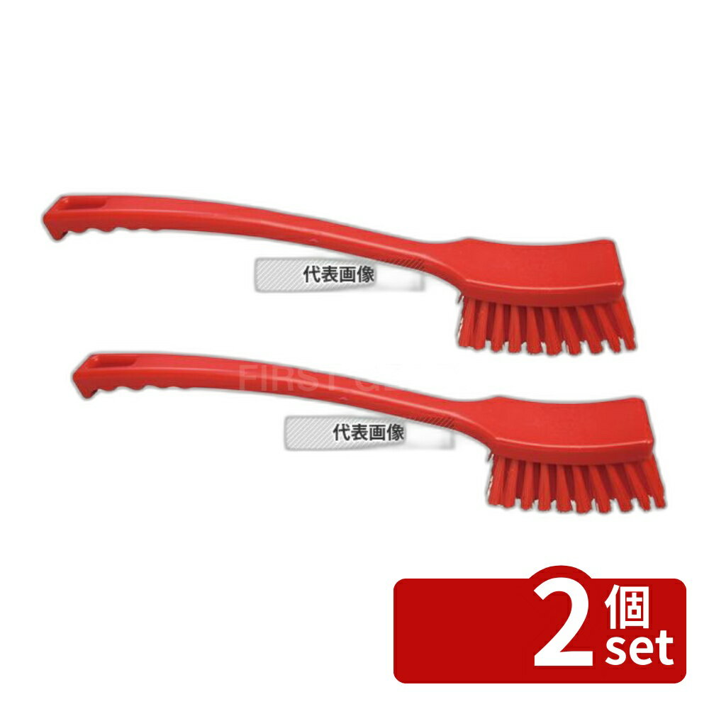 【2個セット】バーキュートプラス 長柄ブラシ ハード 赤 69102153 厚さ:40 清掃/衛生用品 No.4766142