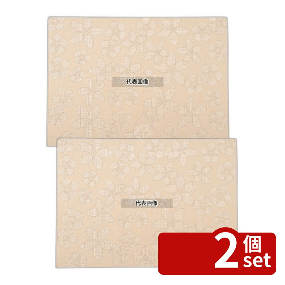 【2個セット】トーワ プレイスマット｢花｣ベージュ HA-004 480×350 料理演出用品 No.4774000