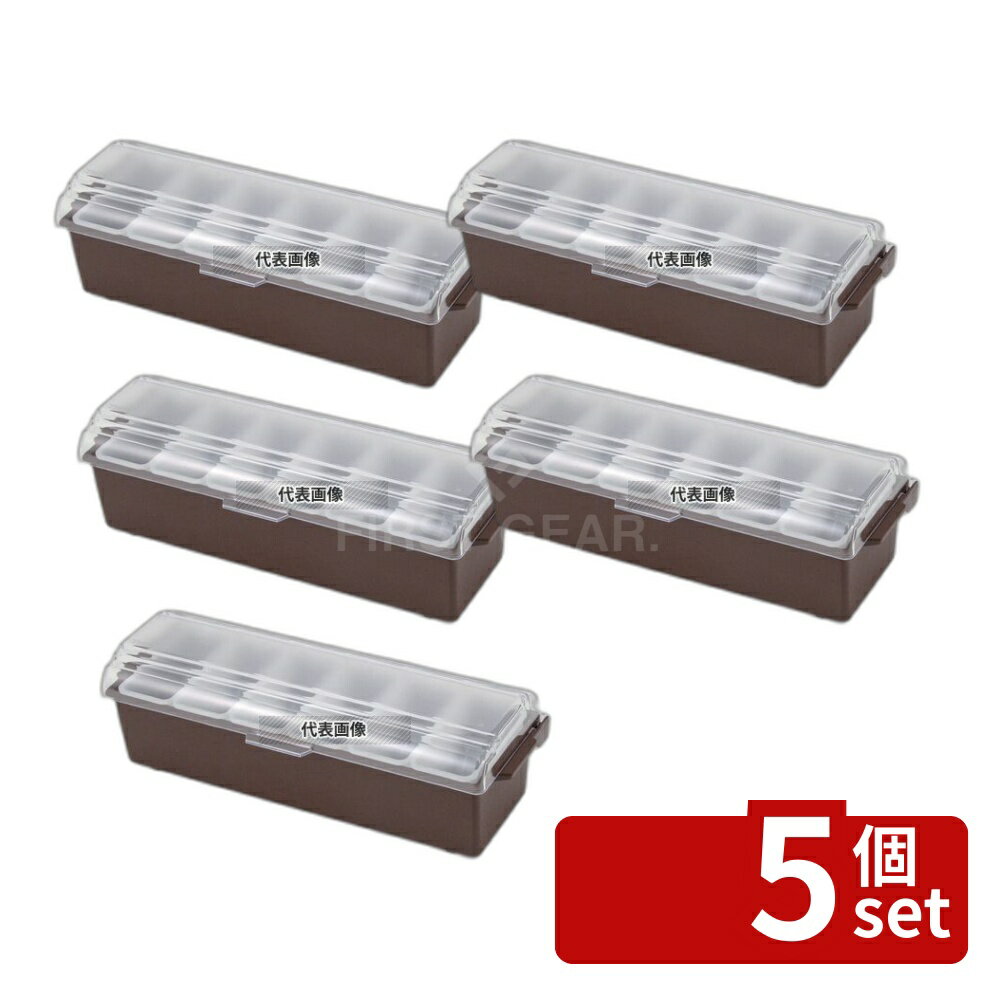 【5個セット】トラエックス コンジメントディスペンサー レギュラー ブラウン 4743-01 6ヶ入 中子：475ml 500×165×H155 ストックポット/保存容器 No.4950810