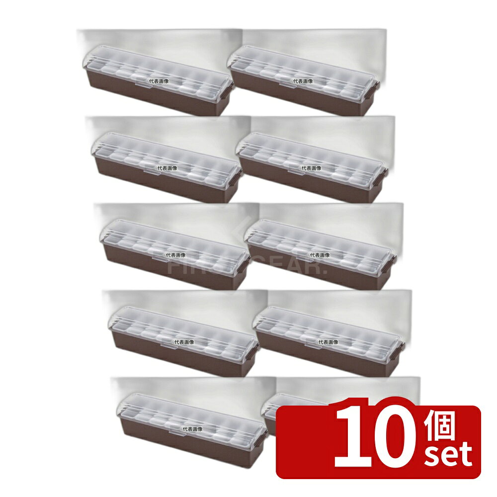 【10個セット】トラエックス コンジメントディスペンサー レギュラー ブラウン 4746-01 8ヶ入 中子：475ml 655×165×H155 ストックポット/保存容器 No.4951110