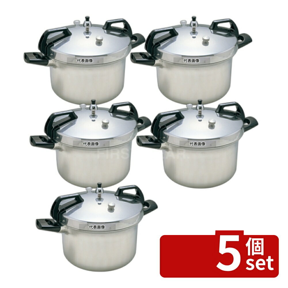 【5個セット】ヘイワ アルミ 両手 圧力鍋 PCD-10W 10L 303×458×H281 鍋全般 No.8316400