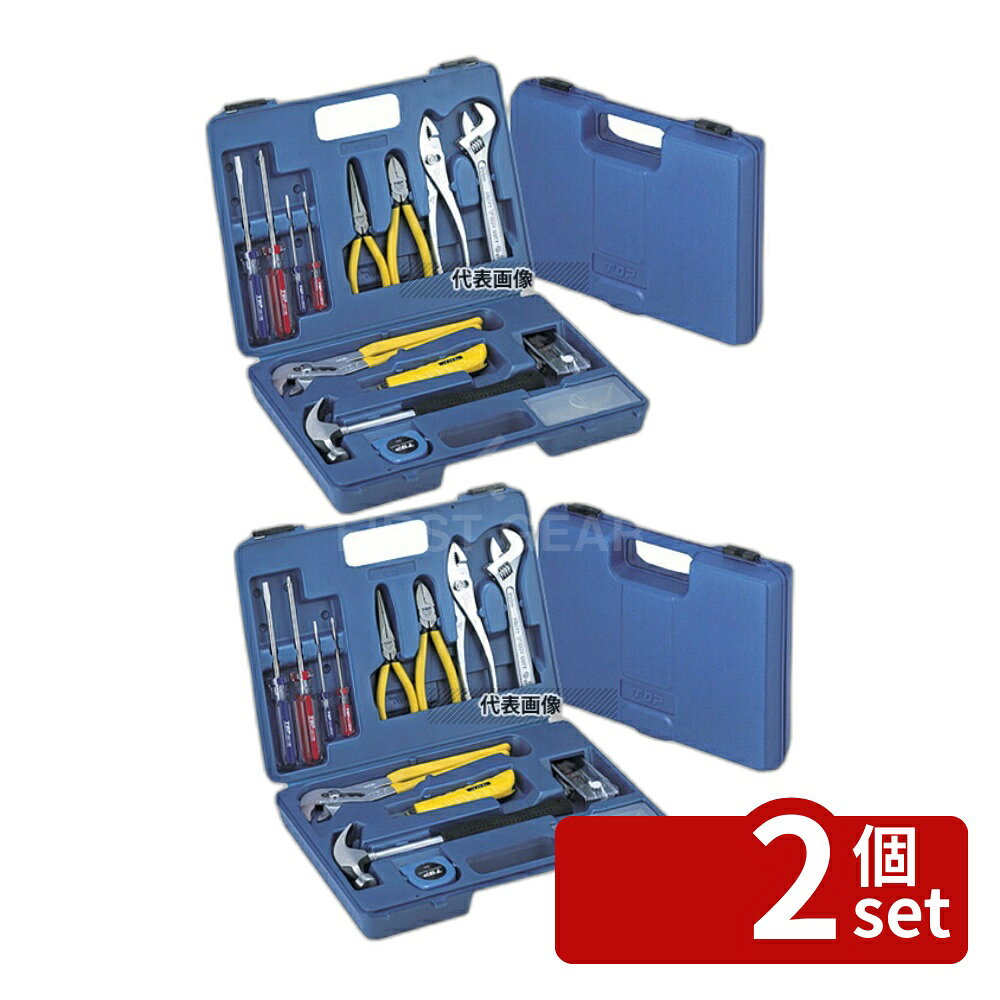 【2個セット】工具セット ファミリーツール ブルー TTS-500 ケース:360×270×H70 工具 No.8803900