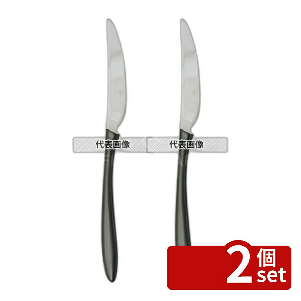 【2個セット】18-10(ステンレス) リモア ディナーナイフ ブラック A329212 230 ナイフ No.8898720