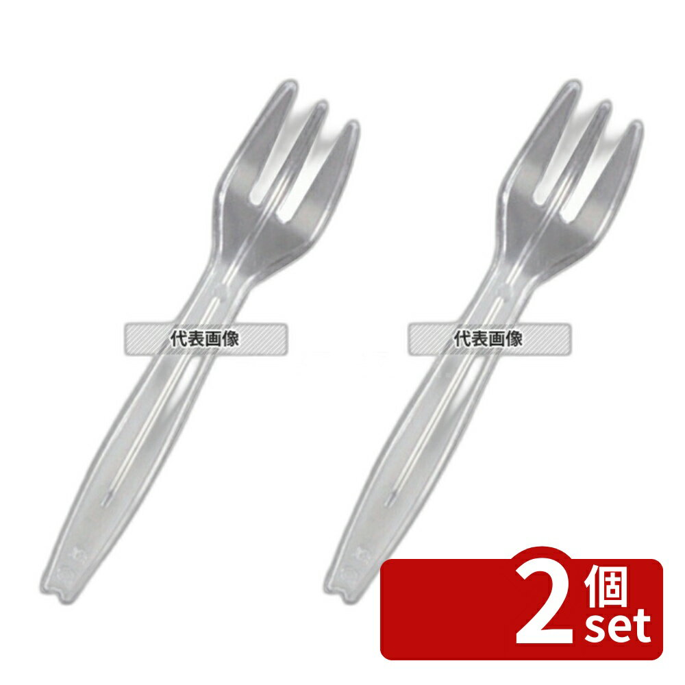 【2個セット】新日本ケミカル・オーナメント工業 フォーク 透明 (100本入) 100 厨房消耗品 No.6955050