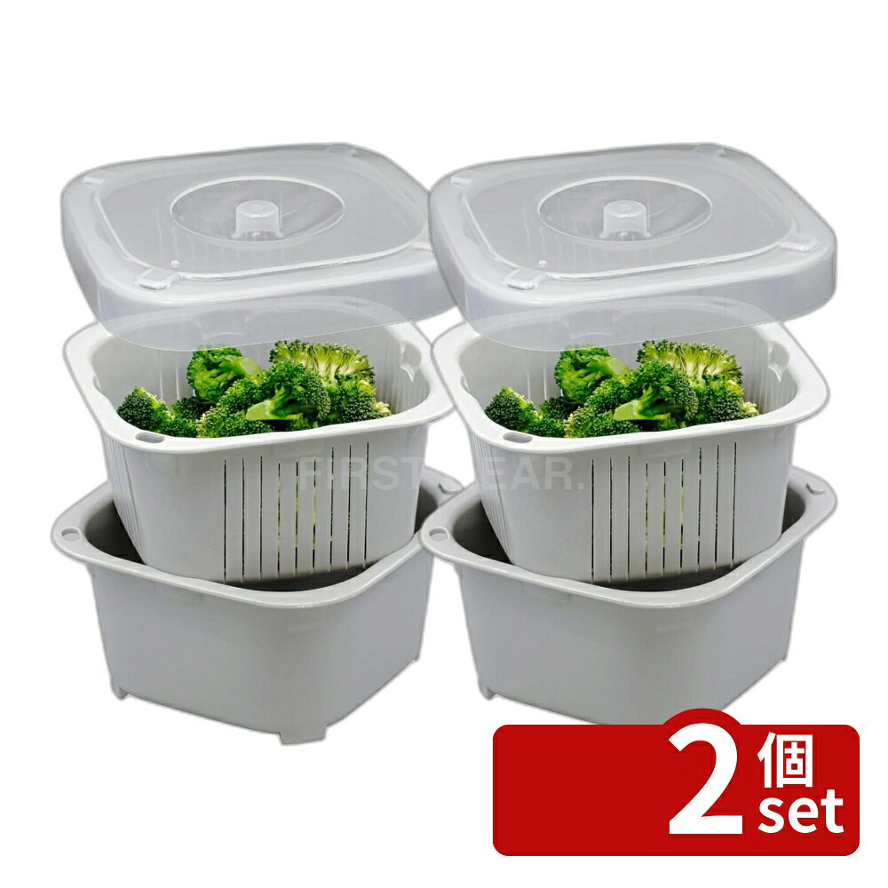 ＼レビュー特典有／【2個セット】抗菌レンジ調理ザルボウルセットL | 抗菌ザル バット 食器洗浄機 水切り 湯切り 四角 耐熱 プラスチック 調理器具 キッチン用品 あさり 塩抜き 蒸し器 便利 下ごしらえ 収納 コンパクト 計量メモリ 蒸す 野菜 水切り器 食品衛生 食品加工 first34-25108987 ファーストFACTORY パッケージ画像