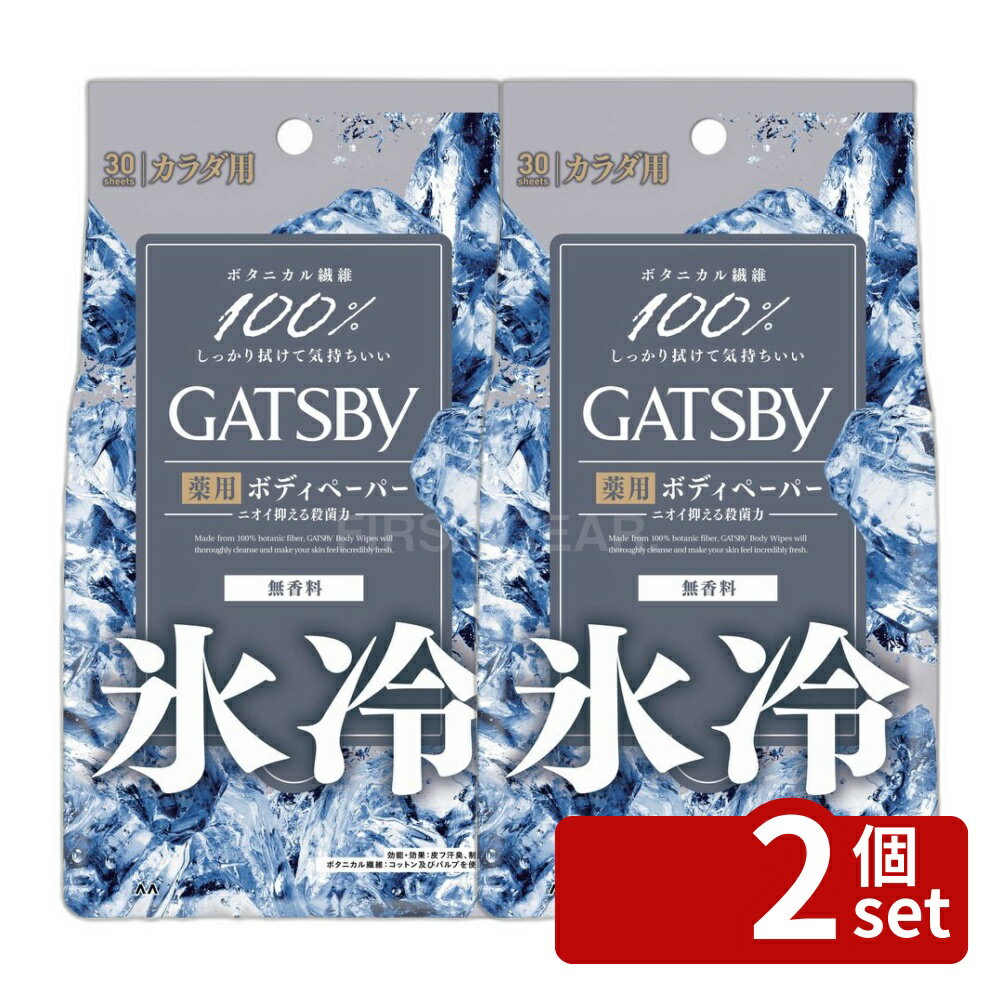 【2個セット】マンダム ギャツビー アイス デオドラント ボディペーパー 無香料 [単品内容量/30枚] | ギャツビー デオドラント ボディペーパー アイス 無香料 メンズ ボディシート 薬用 ボディペーパー 清涼感 パルプ100% 大型ペーパー ヨレにくい