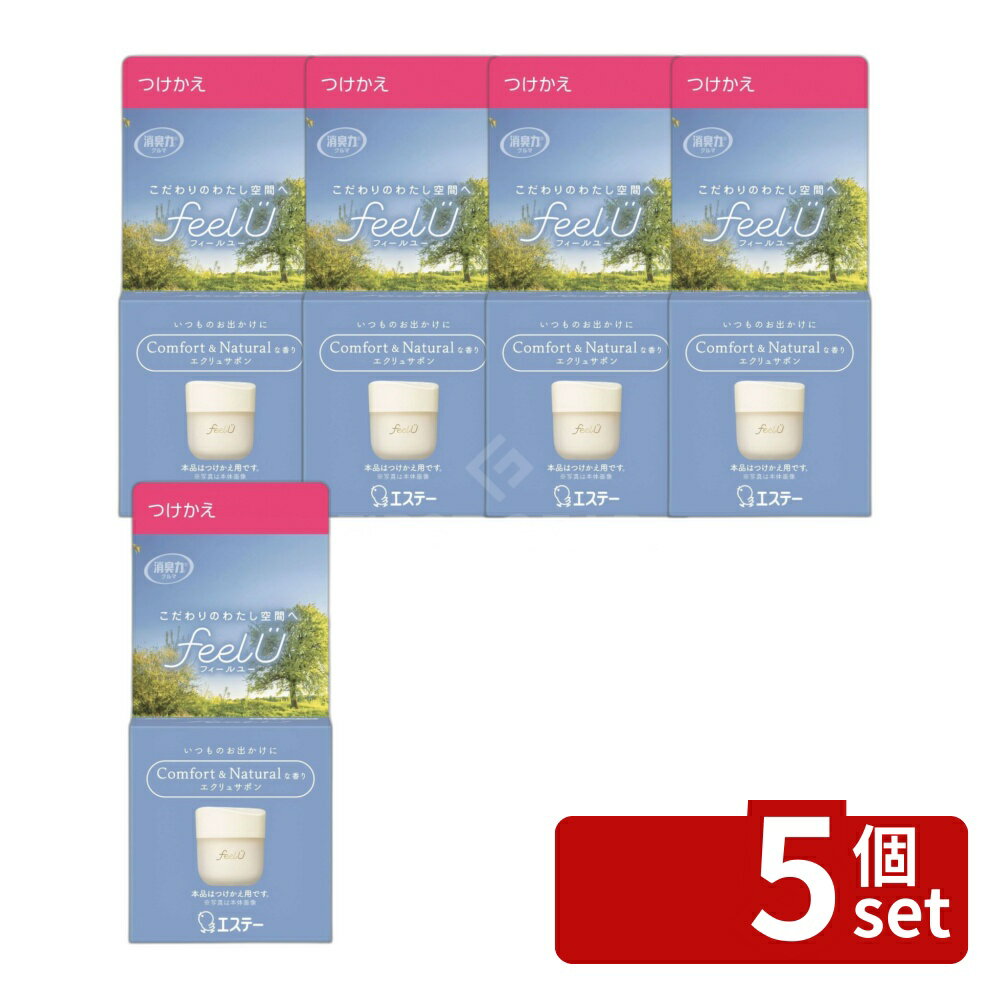 【5個セット】エステー 消臭力 クルマ用 feelU ゲルタイプ つけかえ エクリュサボン [単品内 ...
