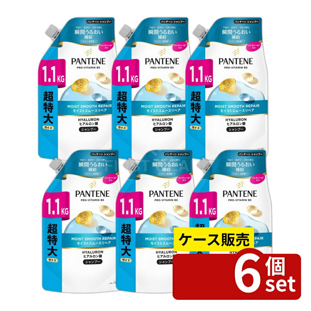 【箱売り 6個セット】P&G パンテーンモイストスムースリペアシャンプーつめかえ 超特大 [単品内容量/1100g] | パンテーン モイスト スムース リペアシャンプー 超特大 パンテノール サロン品質 シャンプー 詰め替え 1100g P&G ヘアケア ノンシリコン