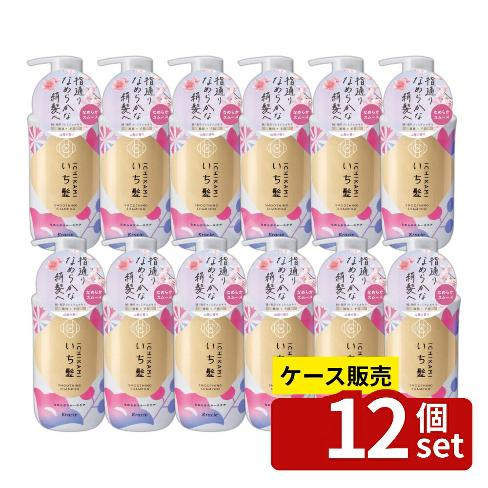 【箱売り 12個セット】クラシエ販売 いち髪 なめらかスムースケア シャンプー ポンプ [単品内容量/450ml] | いち髪 シャンプー 和草 スムースケア いち髪 なめらか 450ml ノンシリコン サルフェートフリー ヘアケア 美髪 キューティクル アミノ酸系洗浄成分