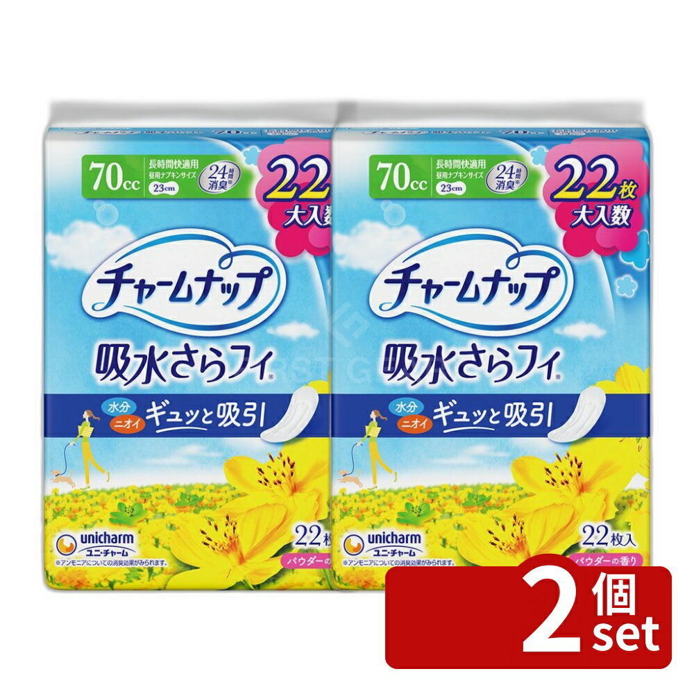 ＼レビュー特典有／【2個セット】 ユニ・チャーム チャ-ムナップ長時間快適用 [単品内容量/22枚] | ユニ・チャーム 生理用品 チャームナップ 吸水ナプキン 長時間快適用 吸水さらフィ シンプルデザイン 軽快なつけ心地 水分吸収 大人用ナプキン 日用品 お買い得