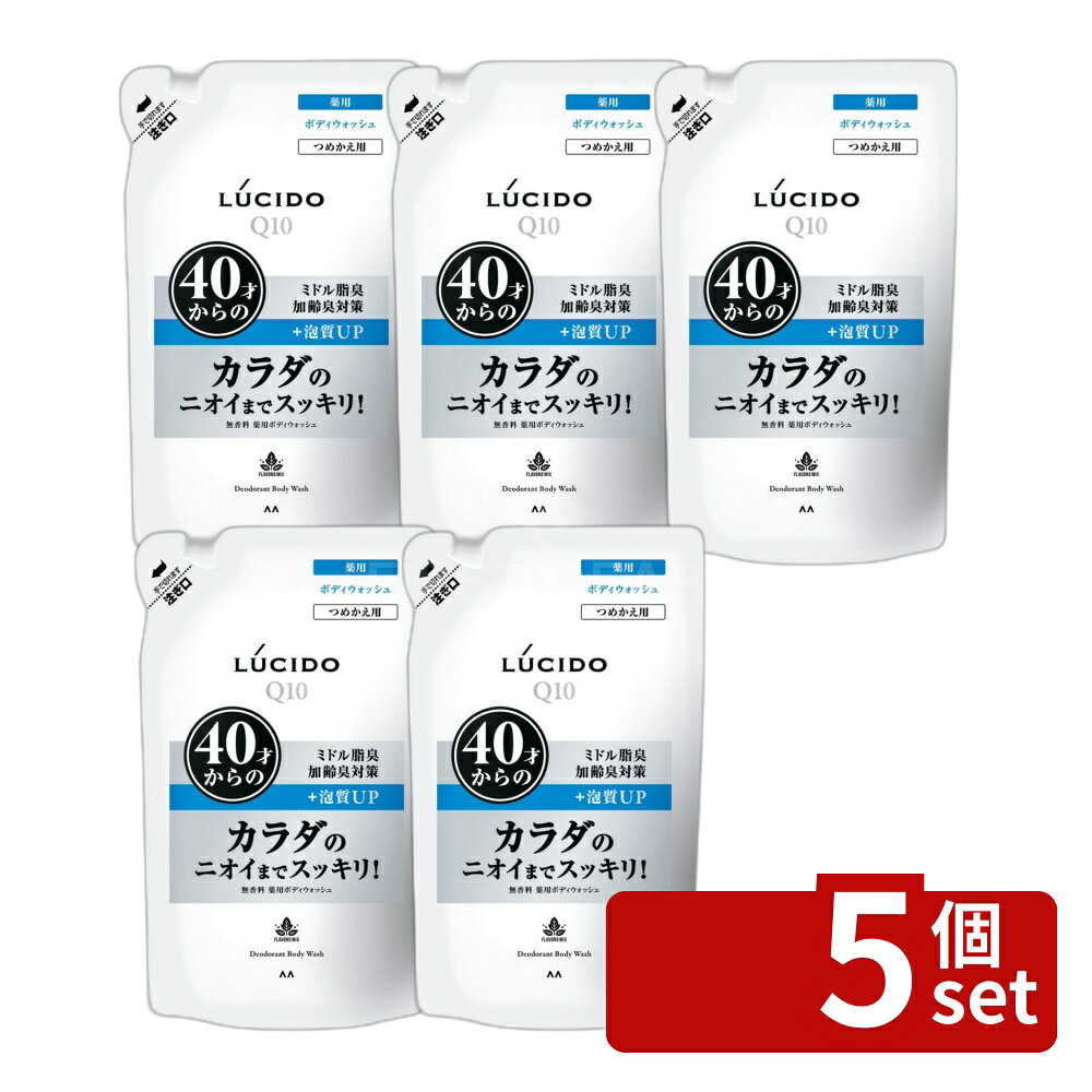 ＼レビュー特典有／【5個セット】 マンダム ルシード 薬用 デオドラント ボディウォッシュ 詰替え [単品内容量/380ml] | ルシード 薬用デオドラント ボディウォッシュ ボディソープ メンズコスメ デオドラント ボディケア ニオイ 加齢臭 汗臭 ミドル脂臭