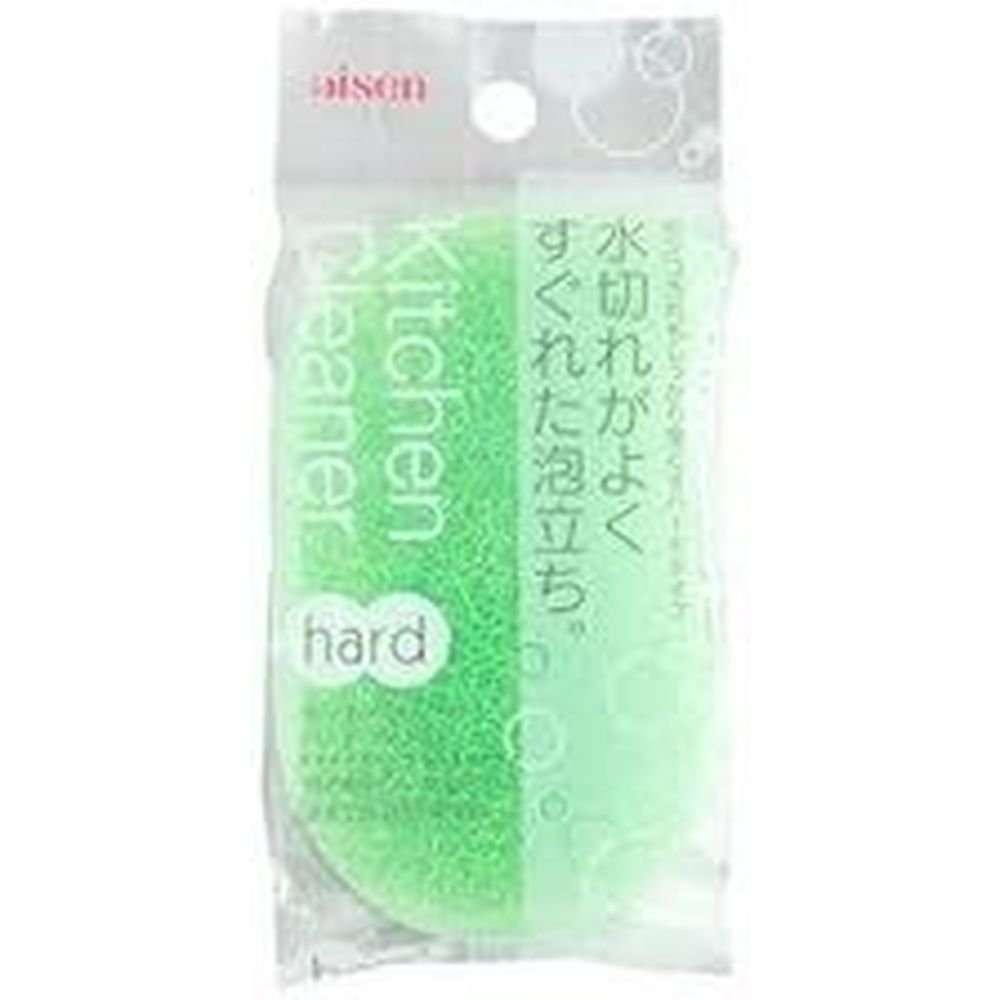 アイセン アイセン キッチンクリーナーハード G | キッチンクリーナー ハード アイセン 研磨効果 水切れ 泡切れ 汚れ落とし 耐久性 食器洗浄 しつこい汚れ グリーン ナイロン不織布 キッチン クリーナー スポンジ 洗剤含み 持ちやすい 隅々 洗える 耐久