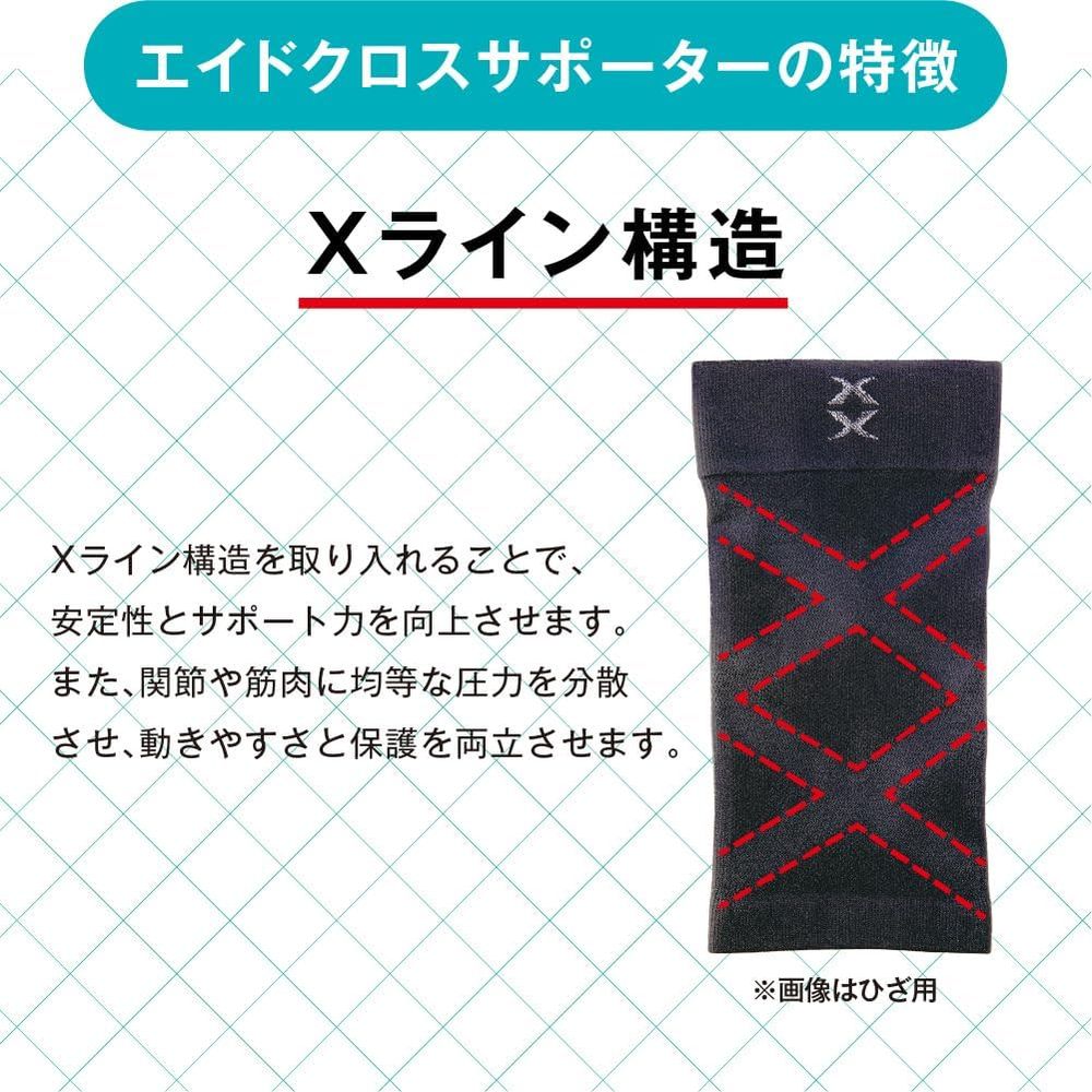 【10個セット】アルファックス エイドクロスサポーター 手首用・L443018 | エイドクロスサポーター 手首用 サポーター 手首 日本製 ブラック アルファックス 関節痛 腱鞘炎 暮らしの雑貨 薄手 しっかりサポート 手洗い可能 快適 サポート力 男女兼用