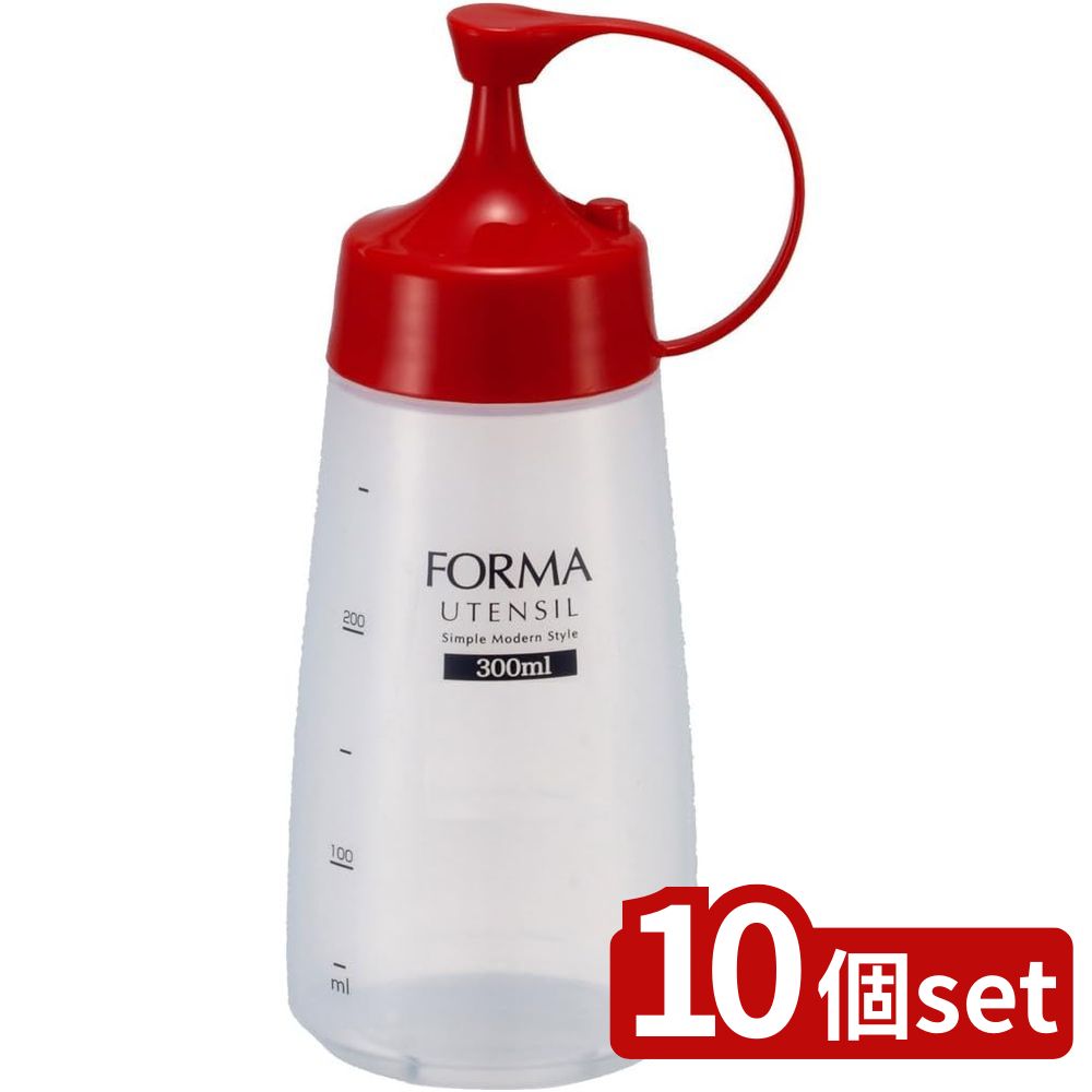 【10個セット】アスベル フォルマ 調味料ボトル細口(中)RD A2142 | 調味料ボトル フォルマ 細口 調味料ボトル細口 調味料容器 ソースボトル 醤油差し ドレッシングボトル 調味料入れ 中サイズ キッチン用品 卓上調味料 醤油入れ 中 容器 醤油ボトル