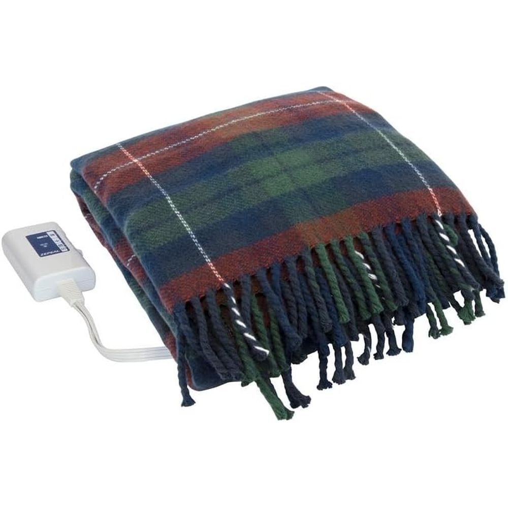 ゼピール ダークレッド 電気ひざ掛け毛布 55W 140×82cm AMY10HMDR | 電気ひざ掛け 毛布 ひざ掛け ブランケット ダークレッド 大判 洗える毛布 チェック柄 デスクワーク あたたかい 温度調節 スライド調節 電気毛布 ダニ退治