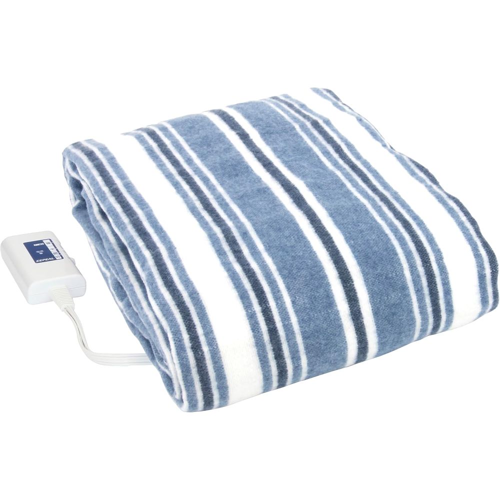 電気敷毛布 | 電気毛布 電気敷毛布 ゼピール ZEPEAL 敷毛布 ロングタイプ 省エネ 3段階 温度調節 シングル 180×80 寒さ対策 防寒 スライドスイッチ 布団 ベット 丸洗い可能 ストライプ柄 コード長 1.9m ロングサイズ 一人用