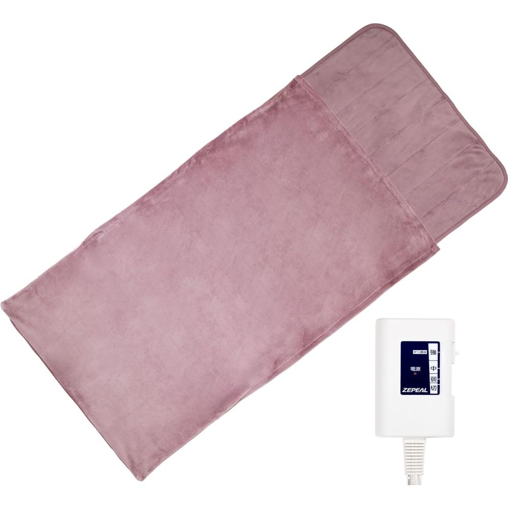 ゼピール パーソナルマット フットカバー付き ZHM-1A(1台) | ゼピール パーソナルマット フットカバー付き パーソナル暖房 ZHM-1A ピンクパープル 暖房マット ひざ掛けフットカバー 足元暖房 足袋付きマット 短毛フランネル マット丸洗い