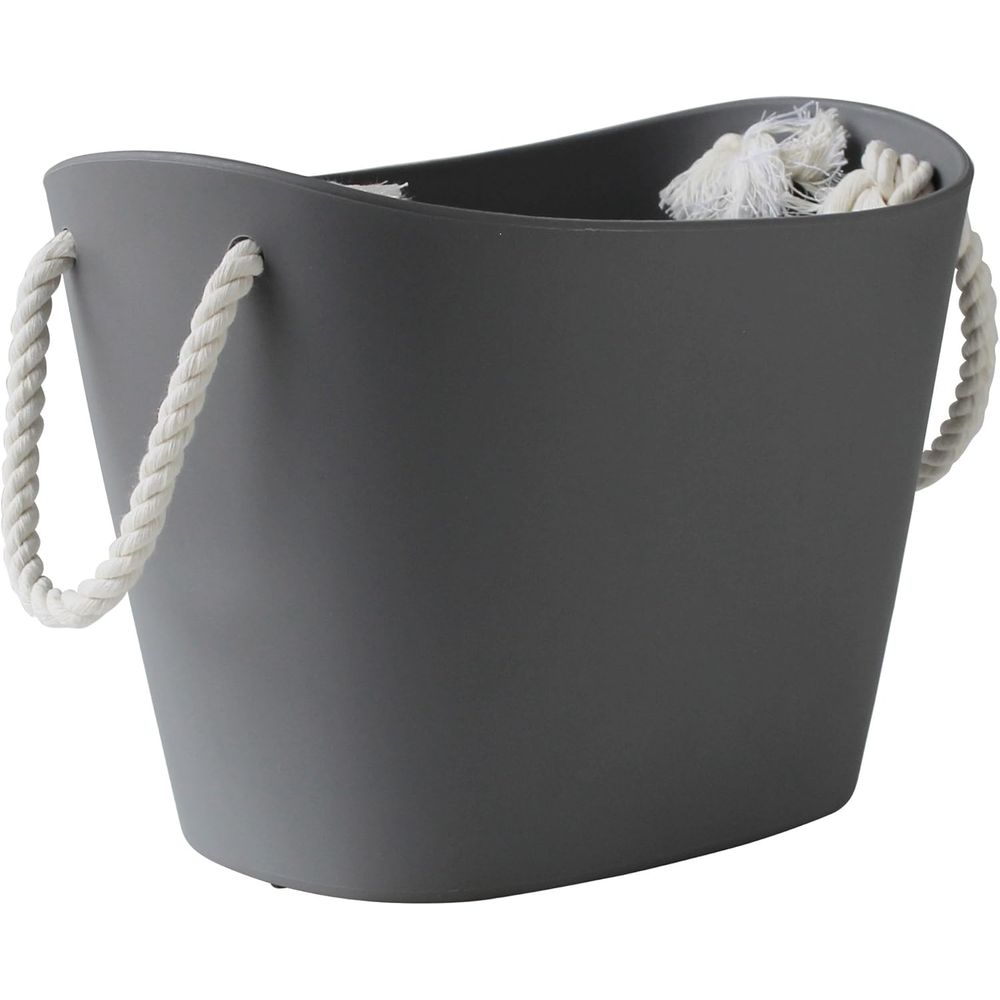 八幡化成 バルコロール ミニGY | バルコロール ミニ マルチバスケット 八幡化成 グレー 収納カゴ 収納バスケット 小物収納 ポリエチレン ミニカゴ 軽量バスケット 2L サイズバスケット 持ち手付き 便利収納 キッチン収納 ソフトバスケット おしゃれ収納