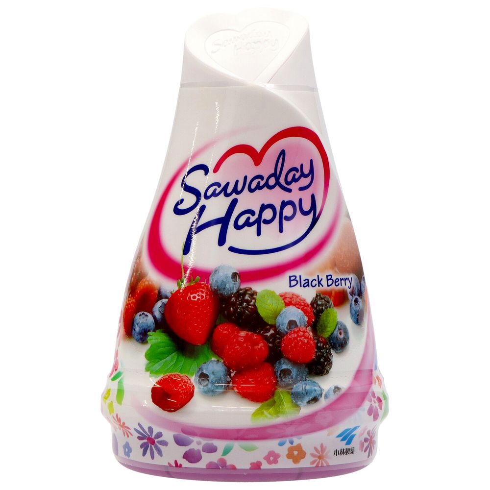 ＼レビュー特典有／小林製薬 サワデーハッピー ブラックベリー [単品内容量/120g] | サワデーハッピー ブラックベリー 小林製薬 芳香剤 お部屋用 ブラックベリー香り ジューシー香り 消臭剤 フルーツ香り 香水 日本製 ギフト不可 詰め替え不可