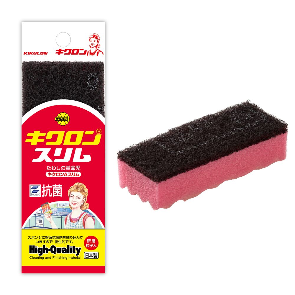＼レビュー特典有／キクロン キクロンAスリム ピンク [単品内容量/1個] | キクロン スポンジ たわし キクロンA 台所用品 研磨力 コシ 強い スリムタイプ コップ洗い ロングセラー キクロン12周年 ピンク 色 便利 キッチン 安全 環境配慮