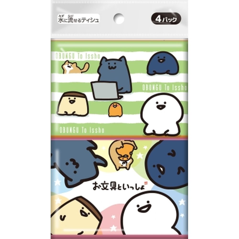 ＼レビュー特典有／ダイレイ お文具といっしょ [単品内容量/4個] | ダイレイ 水に流せるティシュ お文..