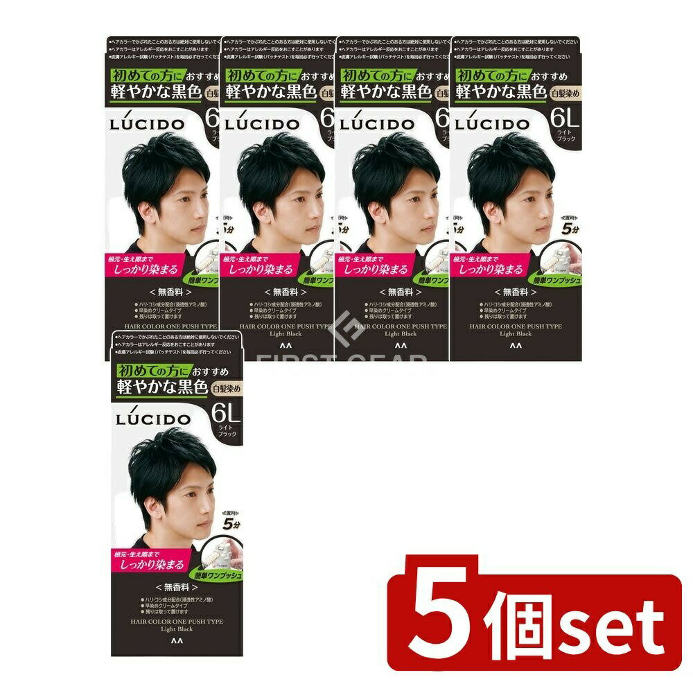 ＼レビュー特典有／【5個セット】 マンダム ルシード ワンプッシュケアカラー ライトブラック [単品内容量/1個] | ルシード 白髪染め ワンプッシュケアカラー ライトブラック 医薬部外品 髪色 ヘアカラー クリームタイプ 自然な色 ヘアケア 髪染め 無香料