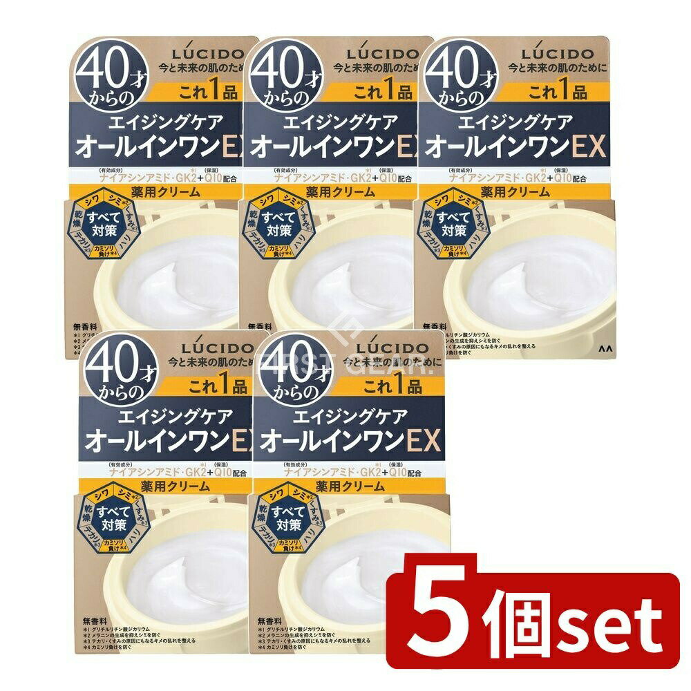 ＼レビュー特典有／【5個セット】 マンダム ルシード 薬用 パーフェクトスキンクリームEX [単品内容量/90g] | 医薬部外品 ルシード マンダム コエンザイムQ10 スキンクリーム 男性用 オールインワン 高保湿 ナイアシンアミド フェイスクリーム 美容液