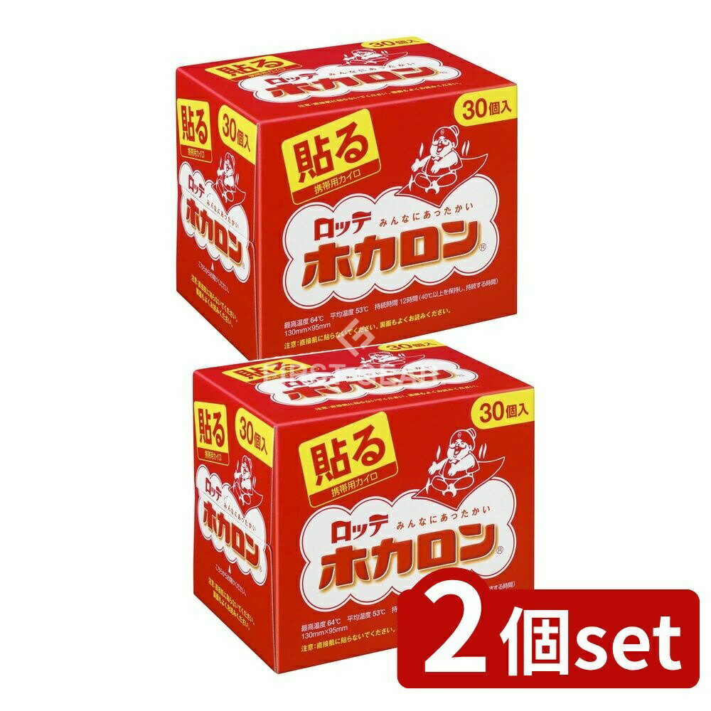 【2個セット】 ロッテ ホカロン貼る [単品内容量/30枚] | カイロ ホカロン 貼る 使い捨てカイロ 温熱用具 貼るタイプ 暖房用品 体温保持 持続時間 最高温度 平均温度 携帯用カイロ レギュラータイプ 衣類用カイロ 低温やけど防止 貼るカイロ