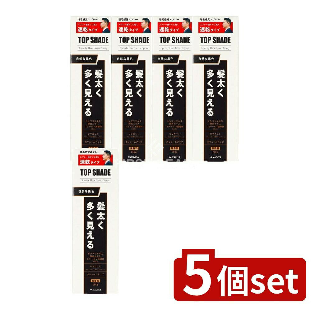 ＼レビュー特典有／【5個セット】 柳屋本店 トップシェードスピーディーヘアカバーラージ [単品内容量/250g] | ヘアカバースプレー トップシェード 柳屋 髪のボリューム 自然な黒色 スピーディー 無香料 簡単洗浄 髪型支持 瞬時カバー 髪色スプレー 男性向け