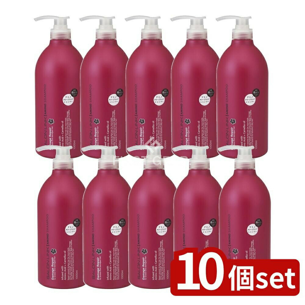 ＼レビュー特典有／【10個セット】 熊野油脂 サロンリンク アミノ ダメージリペア 椿シャンプー [単品内容量/1000ml] | 熊野油脂 シャンプー サロンリンク アミノシャンプー 椿 ツヤ美髪 保湿成分 椿オイル アミノ酸 洗浄成分 ノンシリコン 低刺激