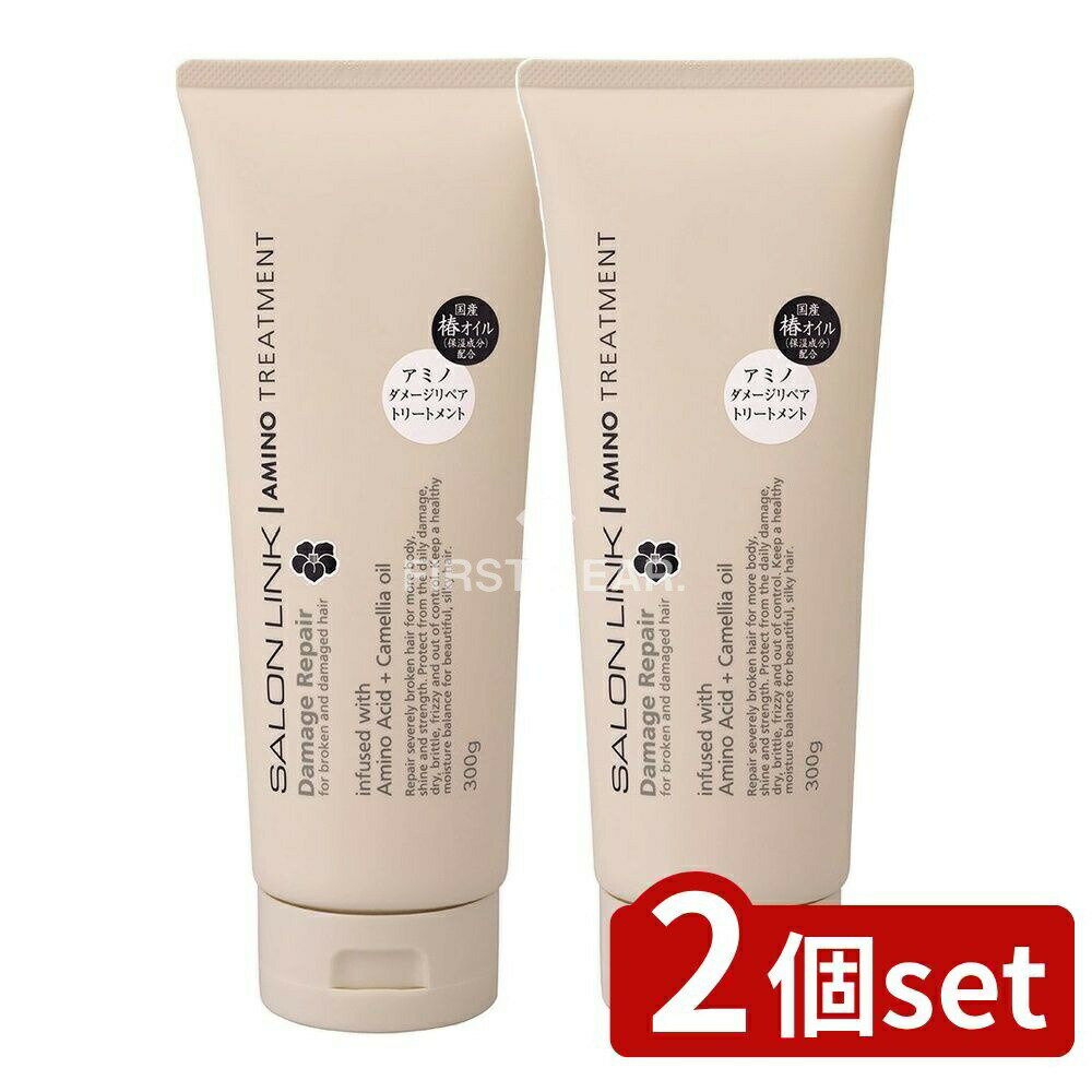 ＼レビュー特典有／【2個セット】 熊野油脂 サロンリンク アミノ ダメージリペア 椿トリートメント [単品内容量/300g] | 熊野油脂 椿トリートメント 髪トリートメント アミノ酸 ヒアルロン酸 サロンリンク セラミド 椿オイル アルガンオイル 日本製 化粧品