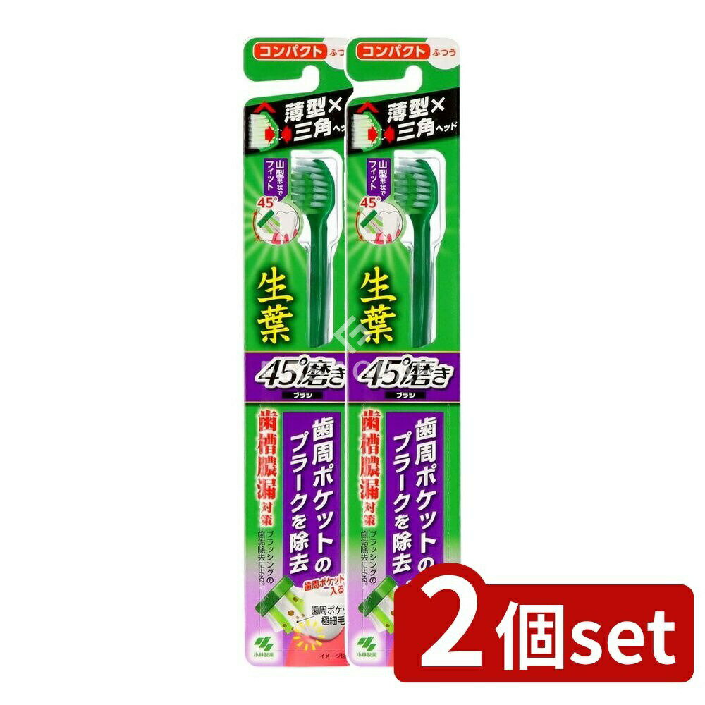 【2個セット】 小林製薬 生葉45°磨きブラシ コンパクト ふつう [単品内容量/1本] | 小林製薬 サラサー..