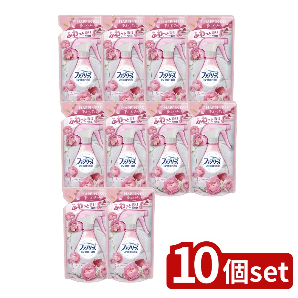 【10個セット】 P&G ファブリーズ with レノアハピネス アンティークローズ&フローラルの香り つめかえ用 [単品内容量/320ml] | ファブリーズ レノア 消臭 スプレー 布用 つめかえ 洗剤 アンティークローズ フローラル 香り