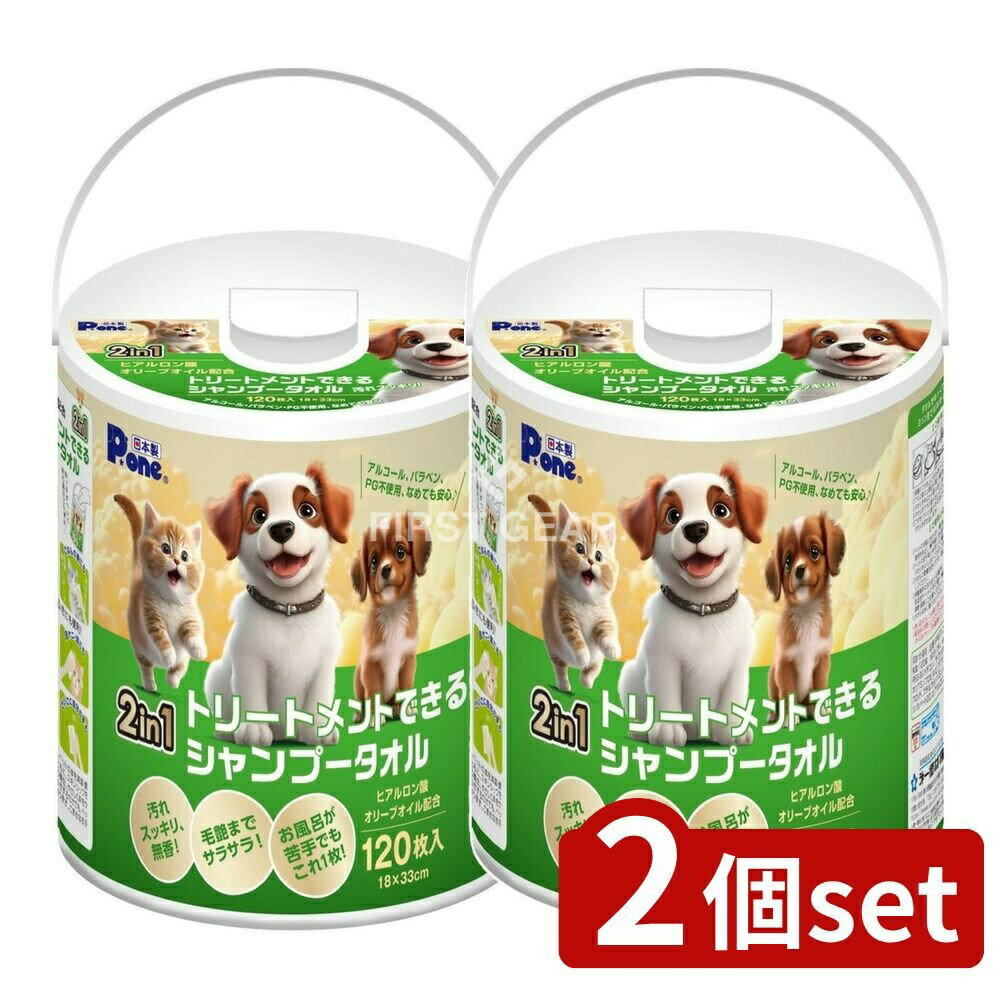 【2個セット】 第一衛材 トリートメントできるシャンプータオル 本体 [単品内容量/120枚] | P.one シャ..