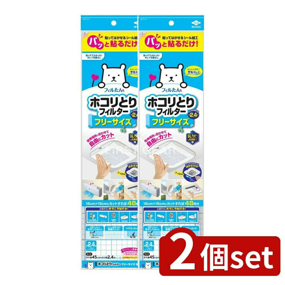 【2個セット】 東洋アルミエコープロダクツ パッと貼るだけホコリとりフィルターフリーサイズ2.4m [単..