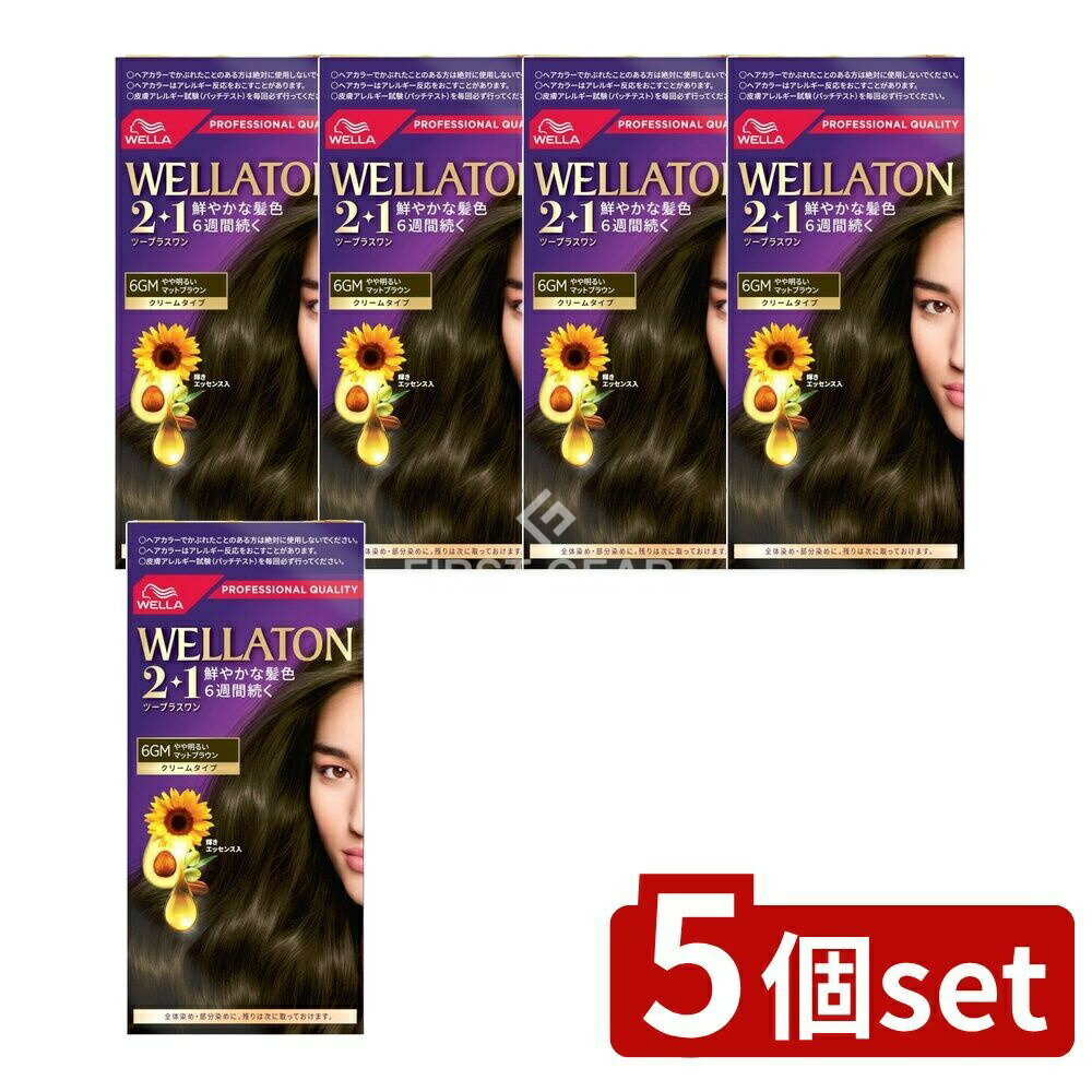 ＼レビュー特典有／【5個セット】 ウエラ ウエラトーンツープラスワン クリームタイプ 6GM [単品内容量/120g] | ウエラトーン 白髪染め 女性用 ウエラトーン クリーム 白髪染め クリームタイプ ヘアカラー 医薬部外品 美容 ヘアケア トリートメント
