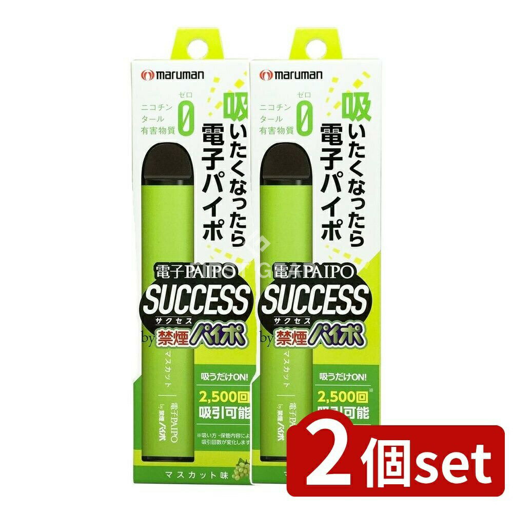 【2個セット】 マルマン 電子パイポSUCCESS(マスカット味) [単品内容量/1本] | 電子タバコ 禁煙グッズ 電子パイポ マスカット味 電子PAIPO タール ニコチン0 加熱式タバコ 禁煙パイポ サクセス 電子たばこ フレーバー グリセリン