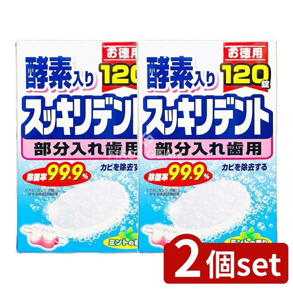 【2個セット】 ライオンケミカル スッキリデント部分入れ歯洗浄剤 [単品内容量/120個] | スッキリデント 入れ歯洗浄剤 日本製 部分入れ歯洗浄剤 洗浄剤 スッキリデント洗浄剤 ミント 香り 入れ歯 スッキリデント部分入れ歯 薄型洗浄剤 口腔ケア
