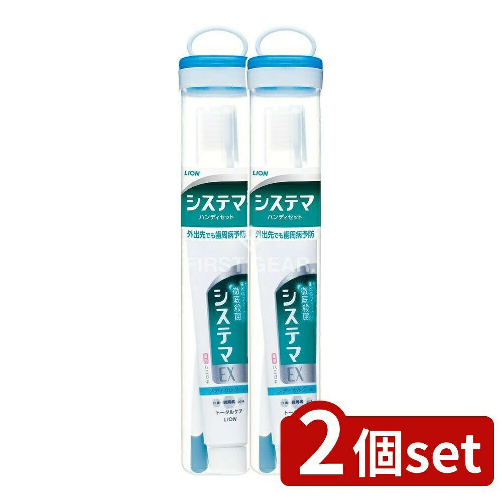 ＼レビュー特典有／【2個セット】 ライオン システマ ハンディセット [単品内容量/1本] | システマ システマハンディセット ハブラシ ハミガキ 歯磨き 歯周病 オーラルケア 携帯用セルフケア スリムケース スタイリッシュケース メディカルクール 口腔ケア