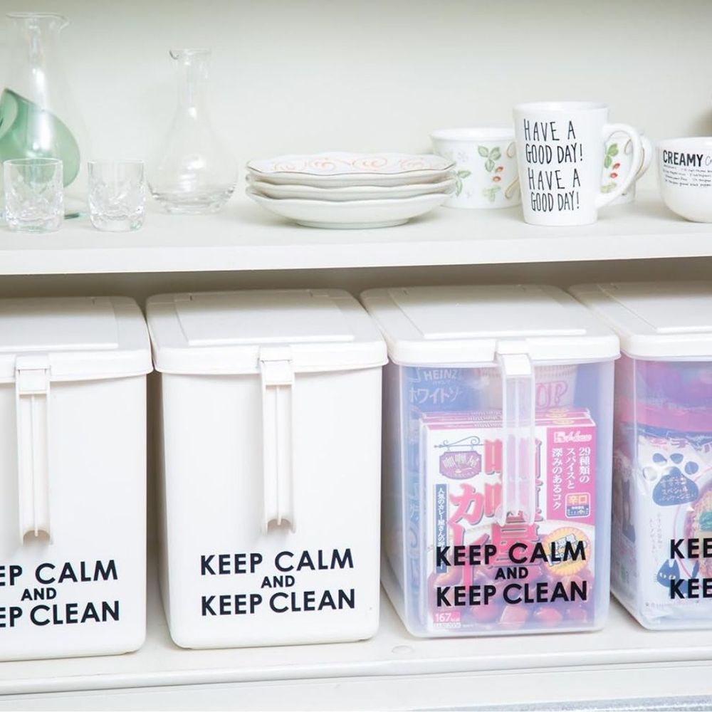 選べる2種 平和 取っ手付きストッカー深型 | 取っ手付きストッカー 深型 ストッカー ポリプロピレン 日本製 深型ストッカー 密閉保存 キッチン収納 スペース活用 ハンドル付き 小物収納 収納アイテム 収納ボックス スタッキング キッチン 取手付き 料理中便利