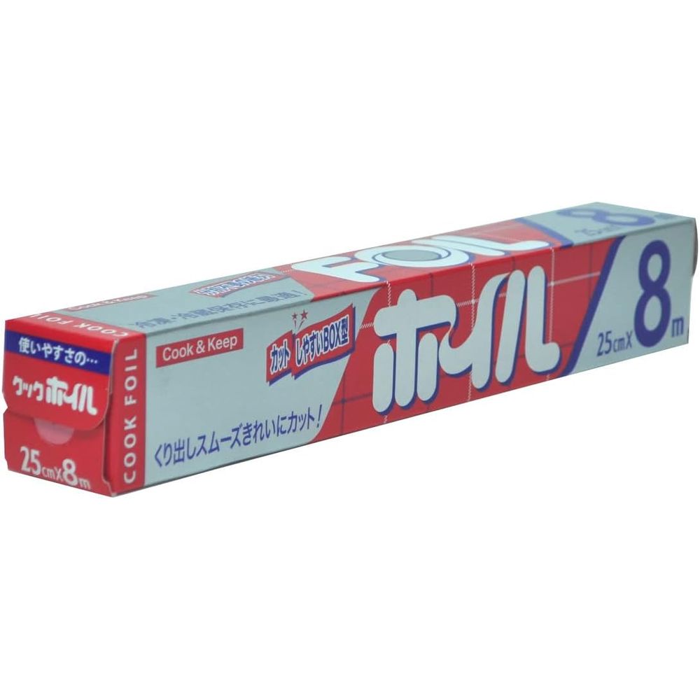 エムエーパッケージング クックホイル25cm×8m | アルミホイル アルミ ラップ クッキングシート キッチン消耗品 クックホイル 日本製 8メートル シルバー 食品包装 料理用ホイル キッチン用品 調理用アルミホイル 耐熱性ホイル フードホイル 料理