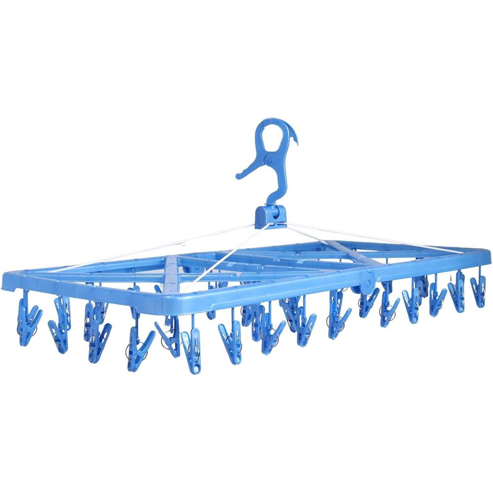 オカザキ 折りたたみ角ハンガー42P BL | 折りたたみハンガー 角ハンガー 洗濯ハンガー 小物ハンガー ハ..