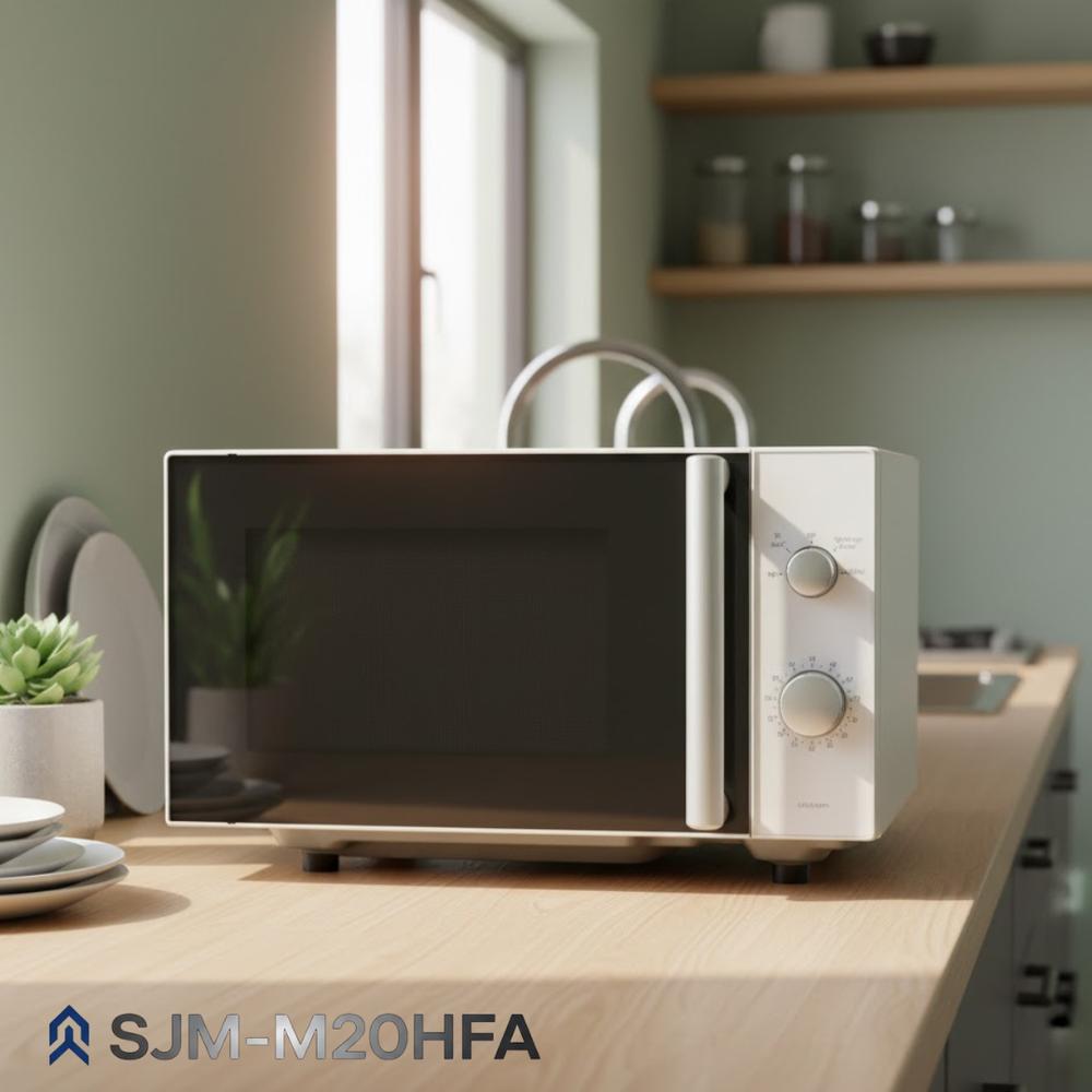 SJM-M20HFAW ヘルツフリーフラット式電子レンジ | 電子レンジ フラットテーブル ヘルツフリー 20L シン..