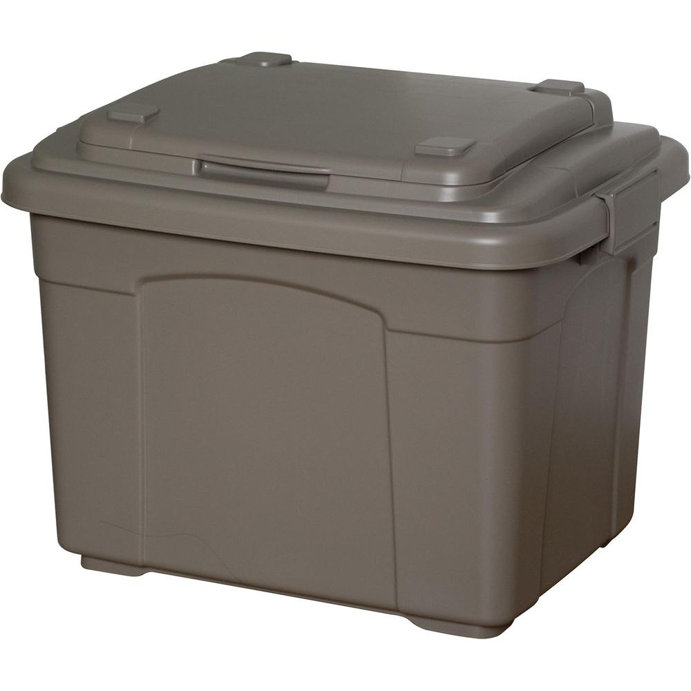 サンコープラスチック イージーストレージ 90L アッシュブラウン | イージーストレージ 90L アッシュブラウン 室外収納 雨に強い収納 二重蓋 室内収納 ポリプロピレン収納 防災用品収納 ガーデニングボックス 宅配ボックス 屋外用ペール 収納ボックス 日本製