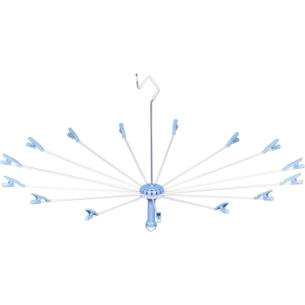 サワフジ ハンド物干15 HM-15 | ハンド物干し ハンド物干15 パラソルハンガー 15枚掛けランドリーハンガー 回転式フック 洗濯物ハンガー 通気性抜群 軽量ハンガー アーム付き物干し 洗濯物干し 少人数家庭 クリップ付きハンガー 洗濯物取り外し簡単