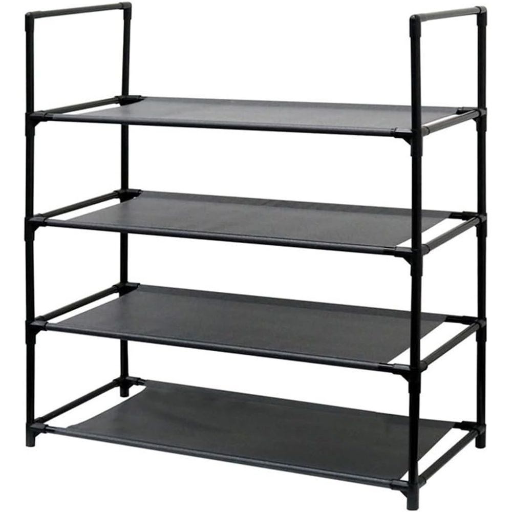 トレードワン シンプルフリーラック4段ブラック | ラック 4段 シンプルラック ブラック オープンラック..
