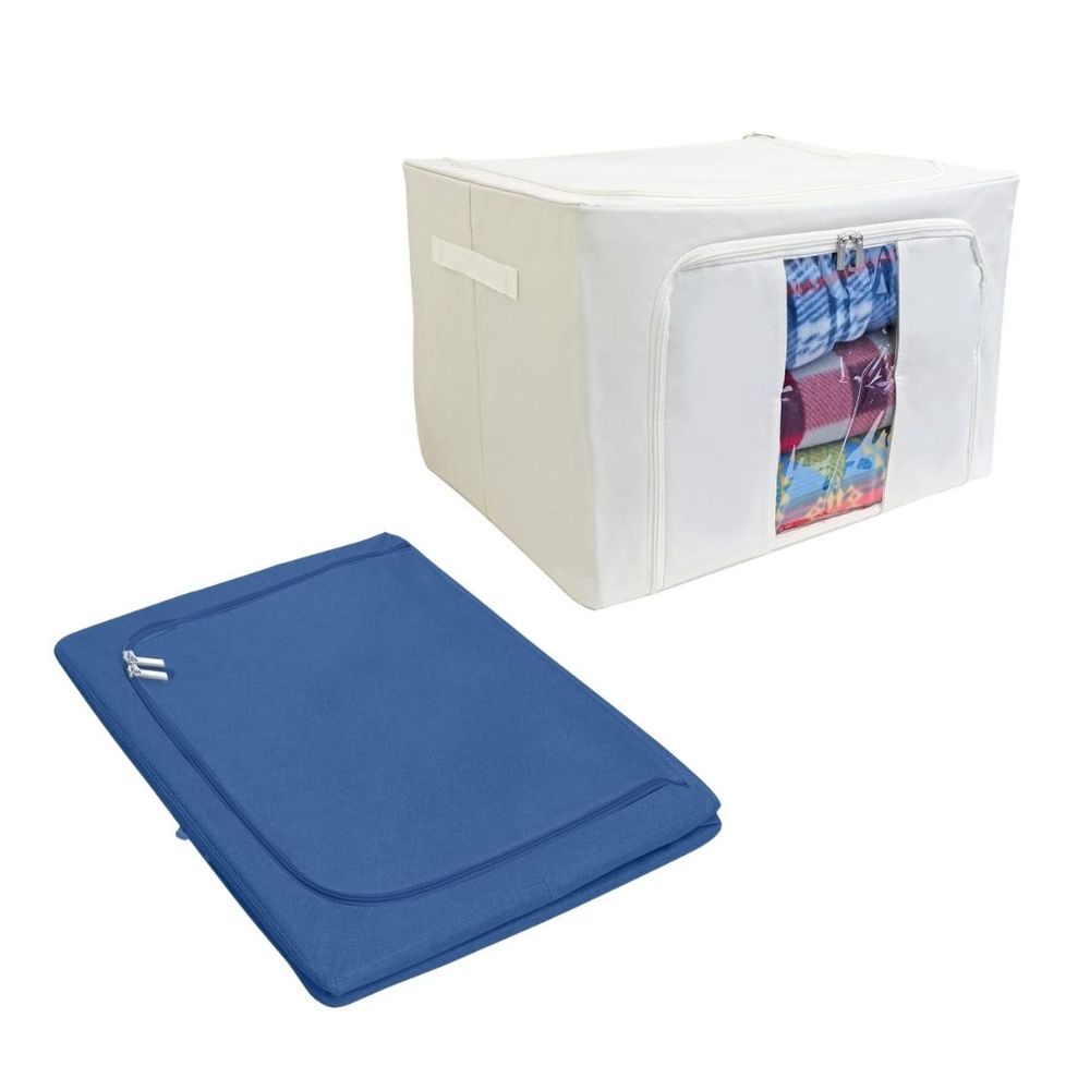 選べる2種 トレードワン 窓付きマルチ収納ボックス Lサイズ | 窓付きマルチ収納ボックス 大容量 収納ボックス 収納ケース インテリア 収納用品 省スペース 折りたたみ 衣替え トレードワン 型崩れしない 持ち手付 重ねられる カビ対策 ダニ対策 布団収納